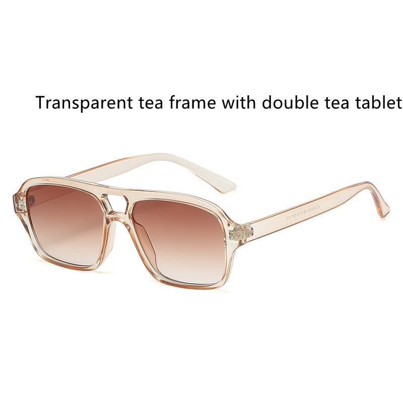 Retro Double Bridge Polygonal Sunglasses For Men And Women