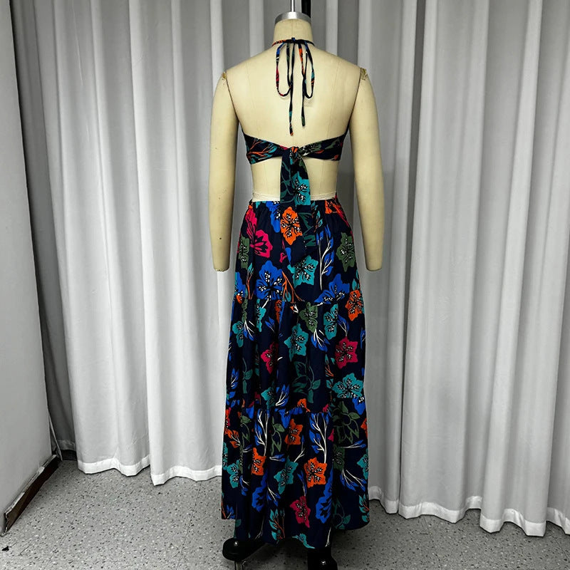 Women's Fashion Printing Leisure  Long Dress