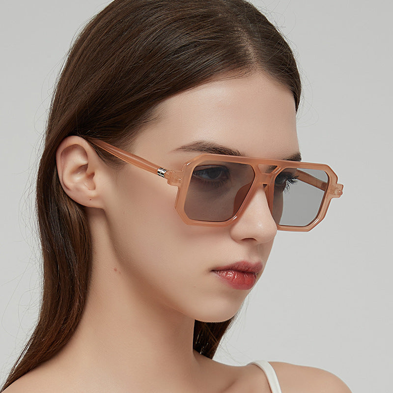 Fashionable Double-beam Polygonal Sunglasses For Women