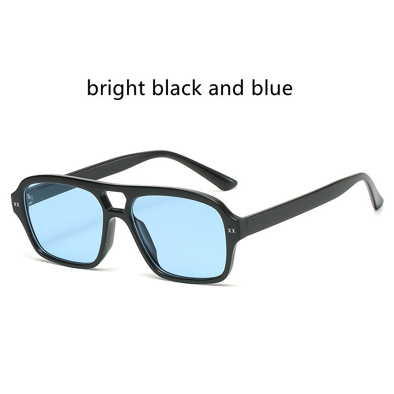 Retro Double Bridge Polygonal Sunglasses For Men And Women