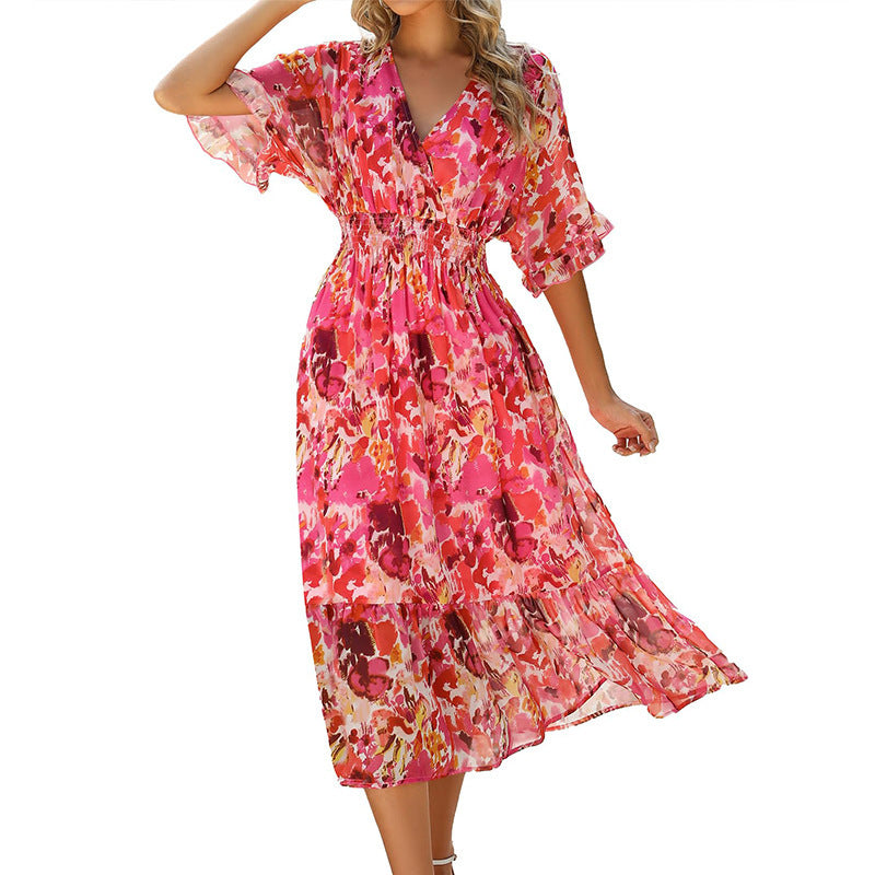 Women's Floral Maxi Dress Bohemian Style