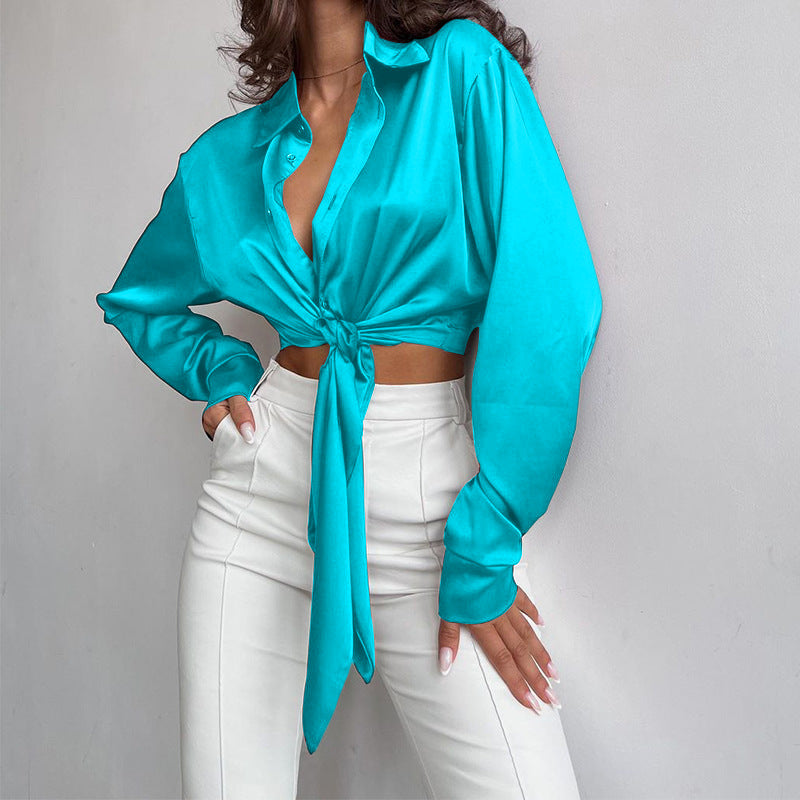 Women's long sleeve cropped shirt