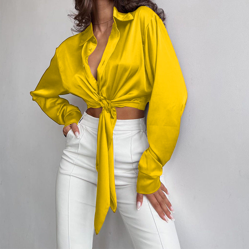 Women's long sleeve cropped shirt