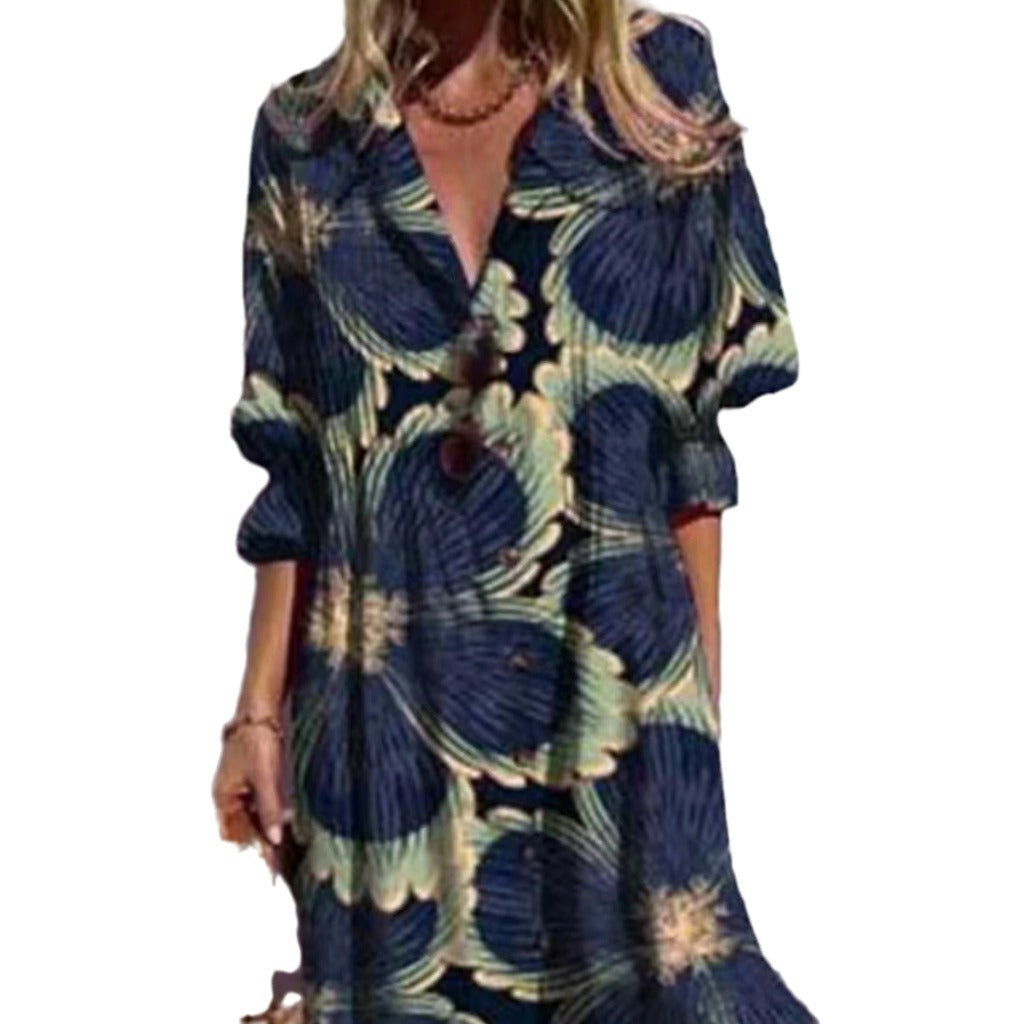 Women's Comfortable Loose Printed Extended Dress