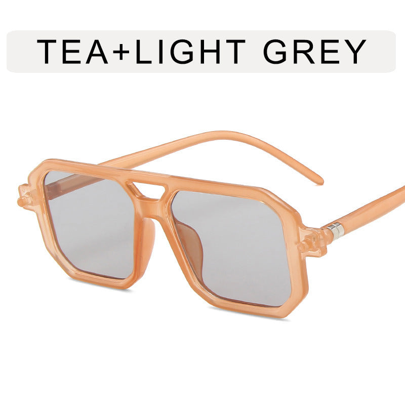 Fashionable Double-beam Polygonal Sunglasses For Women