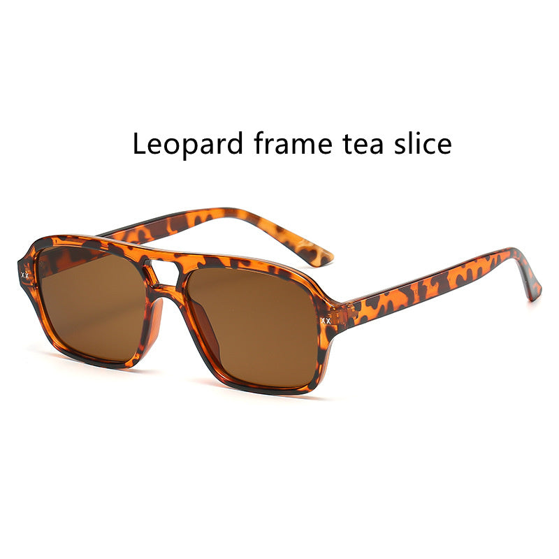 Retro Double Bridge Polygonal Sunglasses For Men And Women