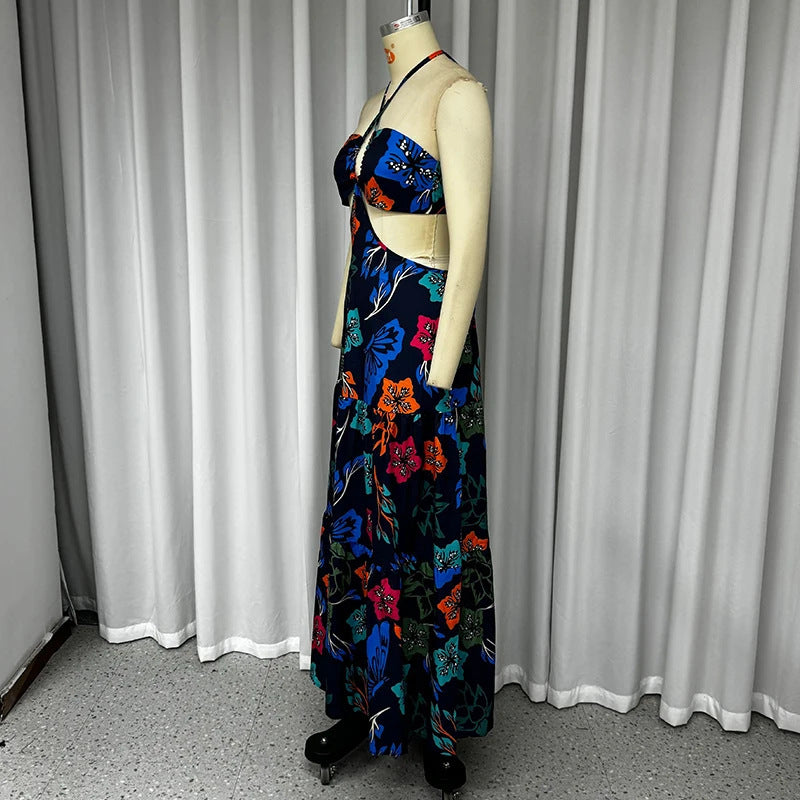 Women's Fashion Printing Leisure  Long Dress